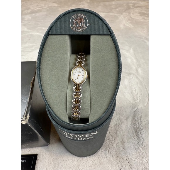 Citizen Eco-Drive Womens Two Tone Watch B023-K005855 Horseshoe Link Bracelet - Picture 2 of 6